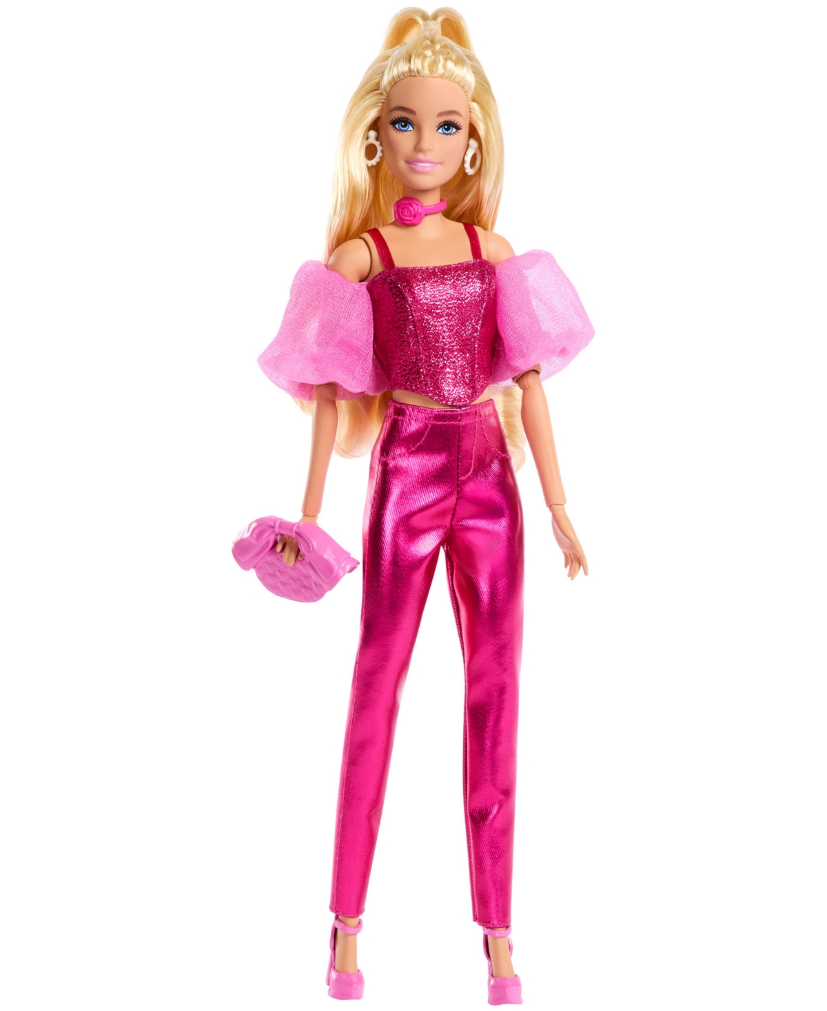 Barbie Deluxe Style Fashion Doll 5 In Metallic Pink Outfit With Corset Top And Accessories In Multi