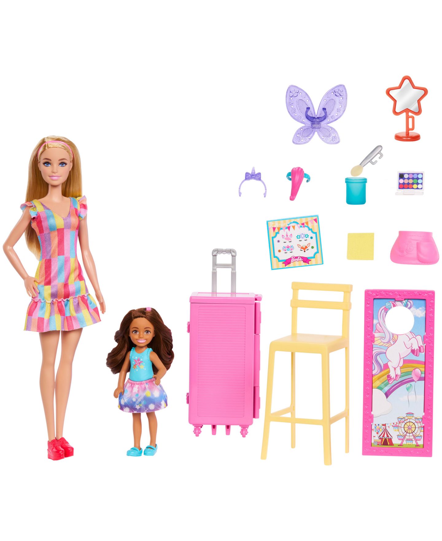 Детский игровой набор Barbie Day at the Fair Color-Change Face-Paint and Photo Stand Playset, Ages 3+ — фото 3