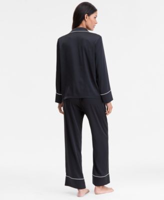 Women's Printed Satin Long Pajama Set, Macy's Exclusive