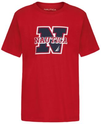 Nautica Big Boys Block N Short Sleeve T-Shirt - Rio Red