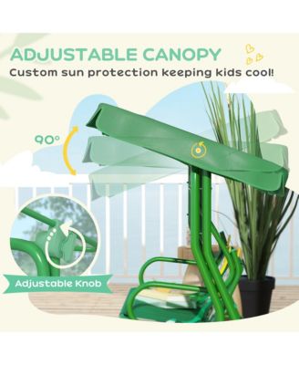 Kids Patio Swing, 2-Seater Outdoor Porch Swing Chair,