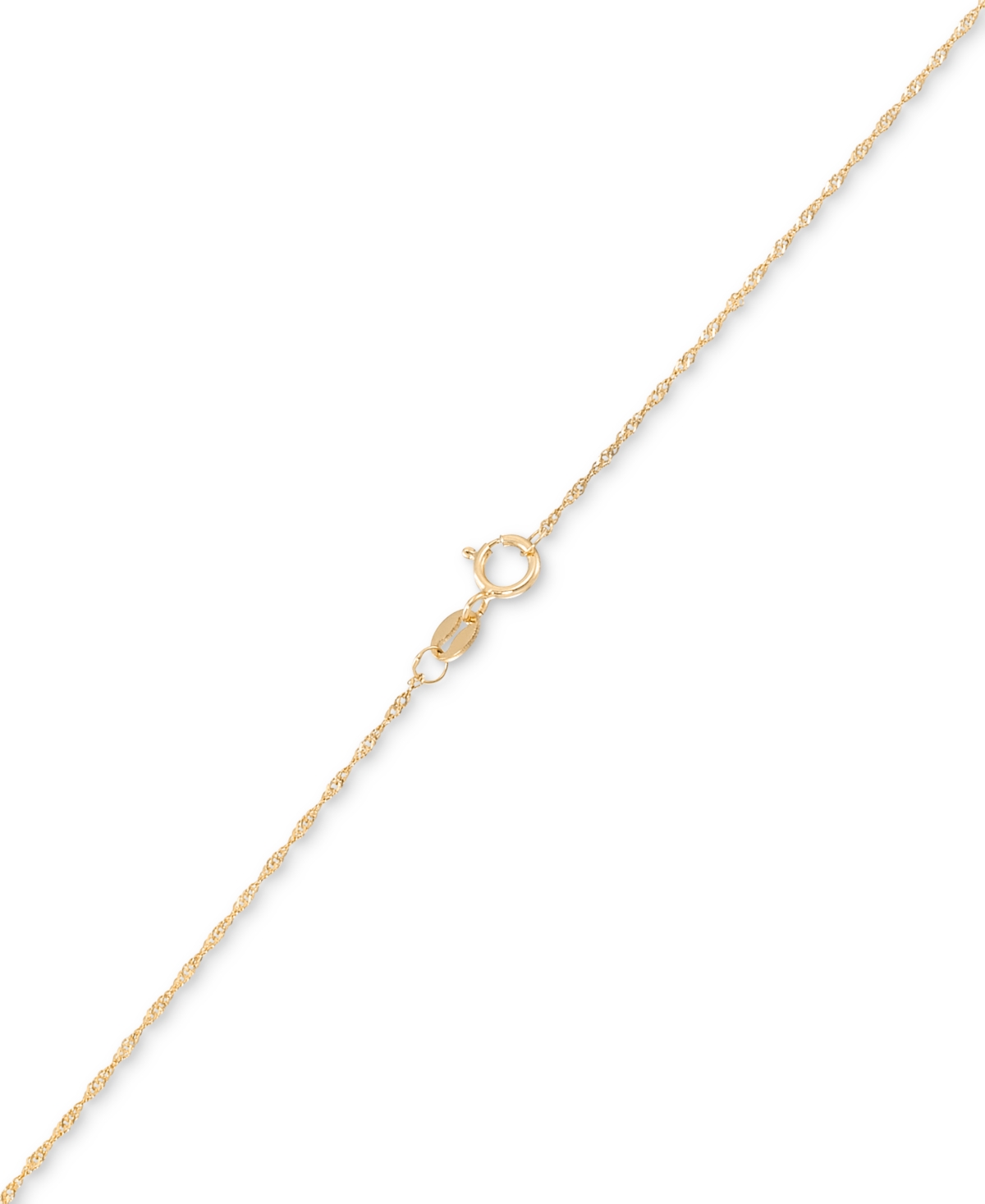 Macy's Polished Bead Singapore Link 18" Chain Necklace In 10k Yellow Gold In Gold