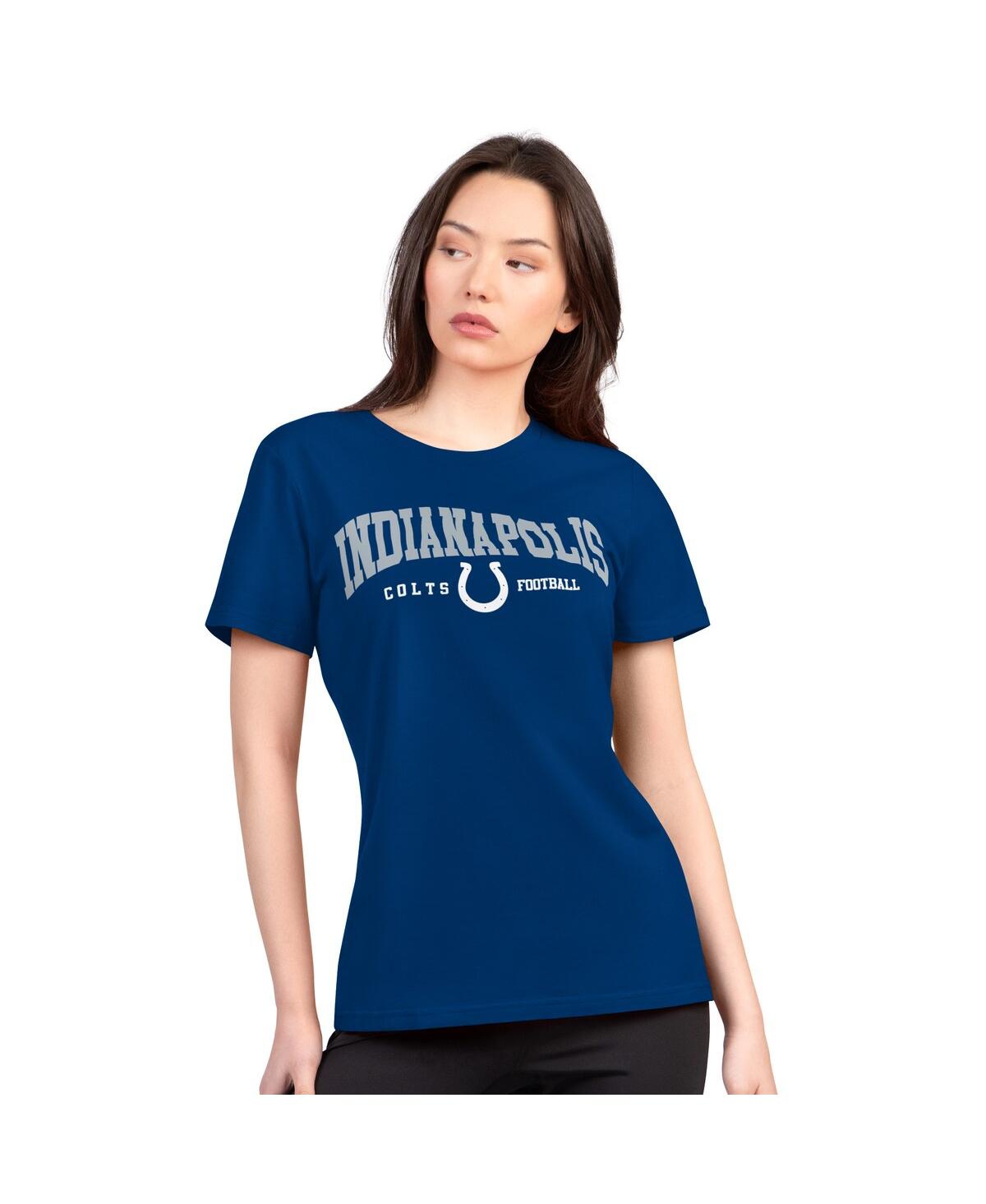 G-iii 4her By Carl Banks Women's Royal Indianapolis Colts Super-slim Lightweight Winning Crew T-shirt In Blue