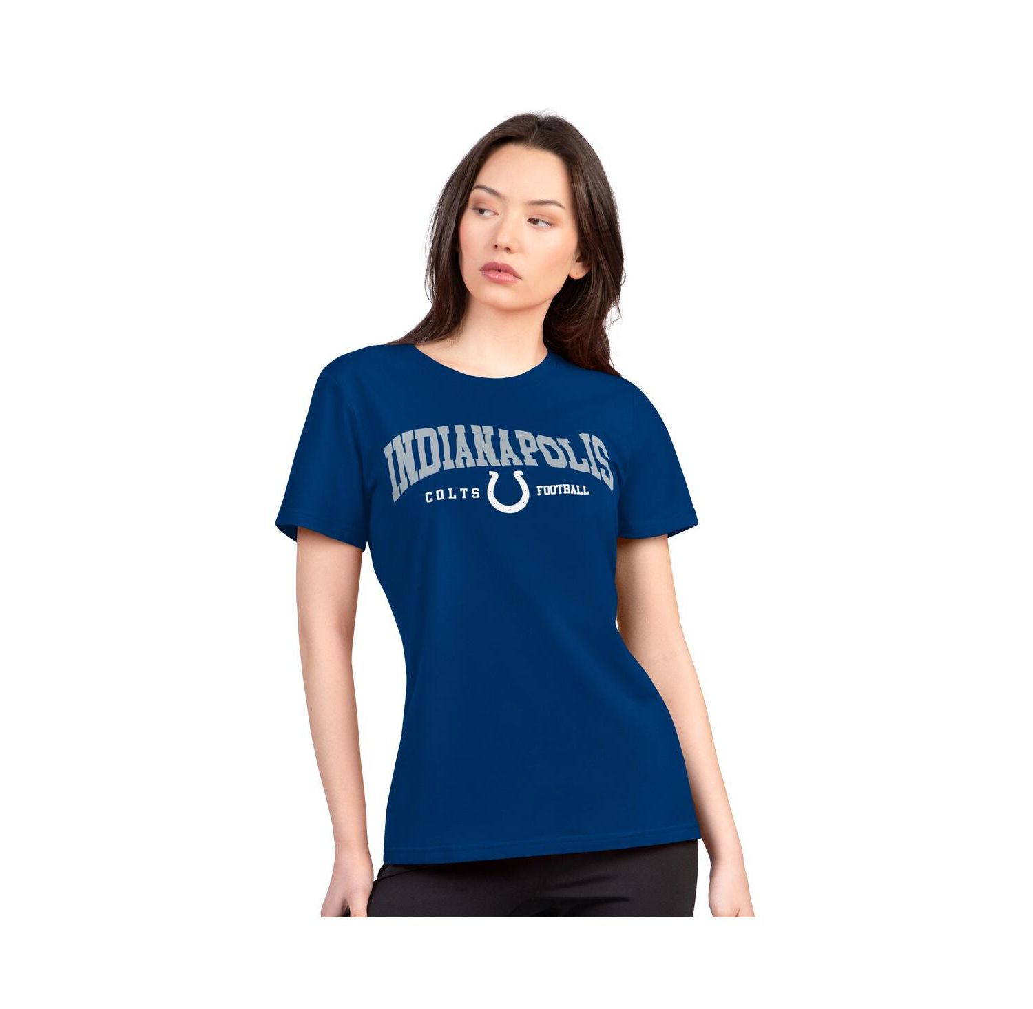 Women's Royal Indianapolis Colts Super-Slim Lightweight Winning Crew T-Shirt