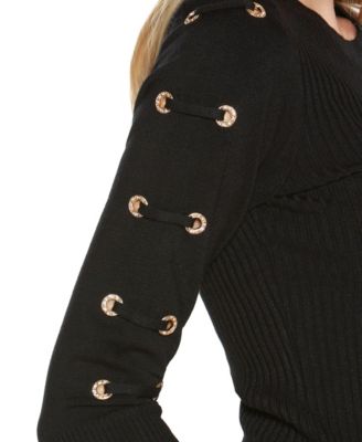 Women's Grommet-Trim Ribbed Sweater