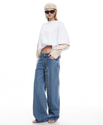 Women's Button Closure Penny Jeans