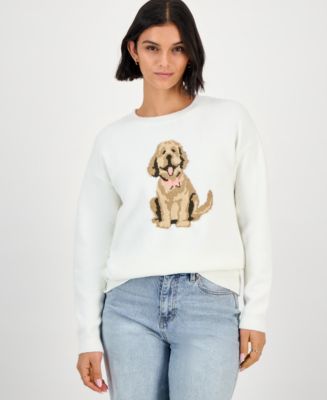 Hooked Up by IOT Juniors' Mossy Dog Intarsia-Knit Crewneck Sweater