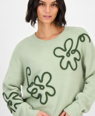 Juniors' Flower Sweater 