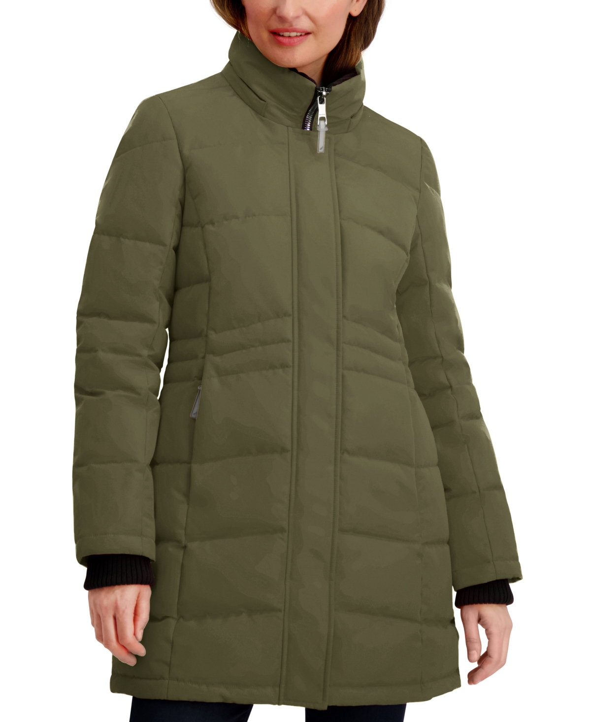Nautica Women's Hooded Puffer Coat In Green