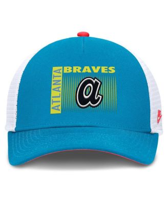 Men's Teal Atlanta Braves Neon 90s Rise Structured Performance Adjustable Trucker Hat