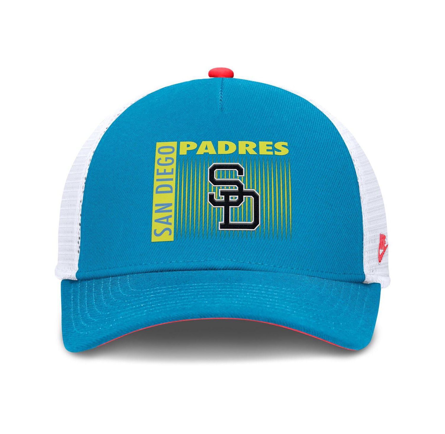 Men's Teal San Diego Padres Neon 90s Rise Structured Performance Adjustable Trucker Hat