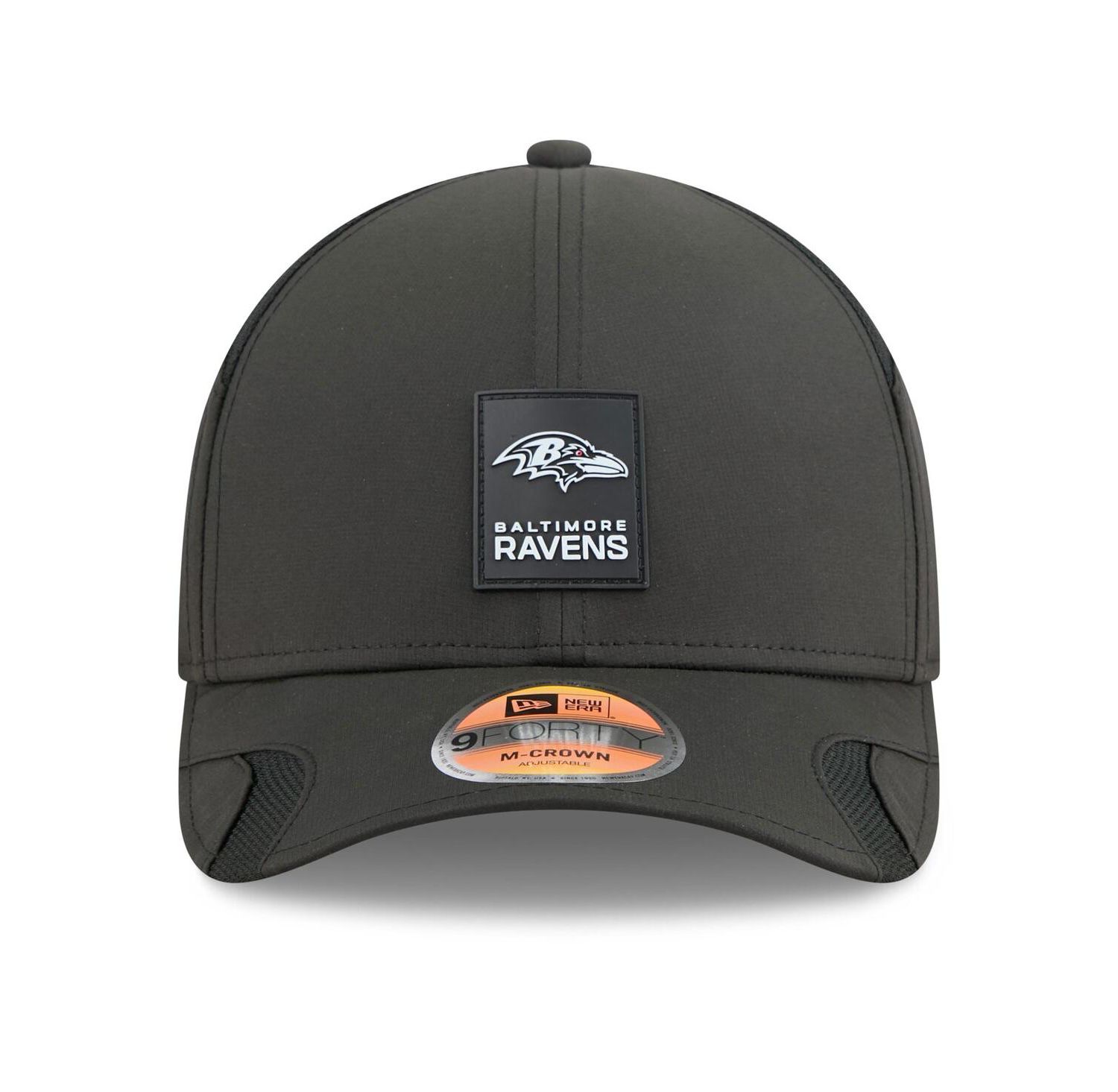 Men's Black Baltimore Ravens 2025 Sideline M-Crown 9FORTY Adjustable Hat