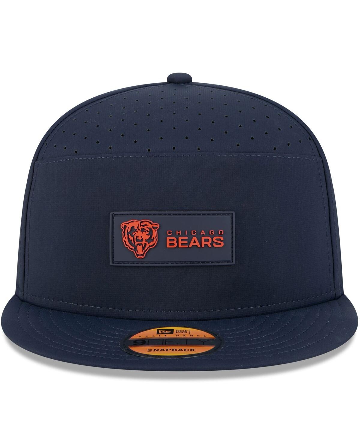 New Era Men's Navy Chicago Bears 2025 Sideline Split Panel 9fifty Snapback Hat In Blue