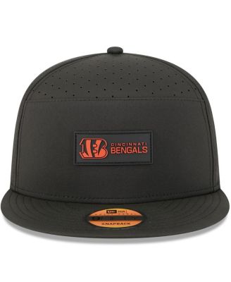 Men's Black Cincinnati Bengals 2025 Sideline Split Panel 9FIFTY Snapback Hat