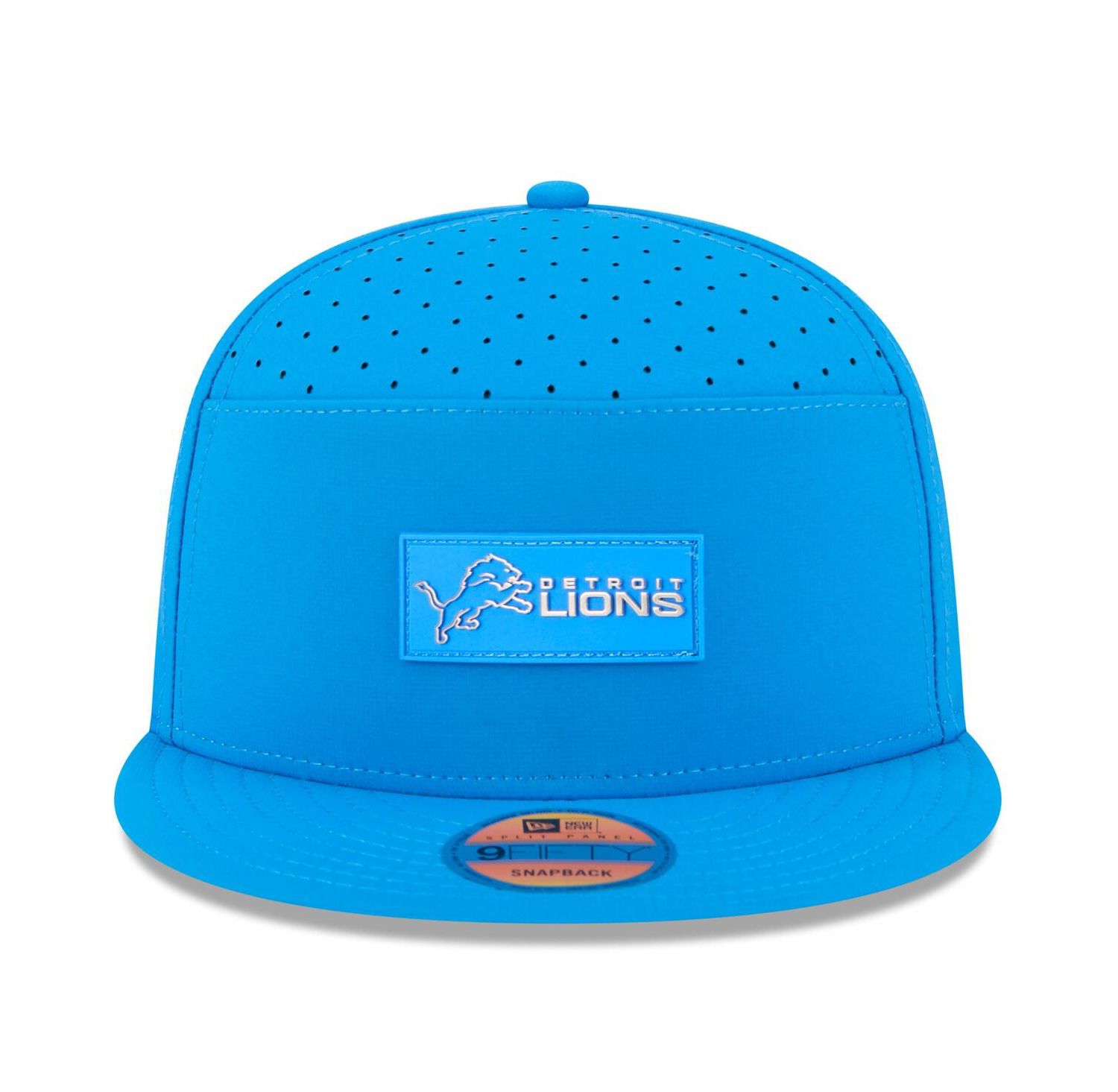 Men's Blue Detroit Lions 2025 Sideline Split Panel 9FIFTY Snapback Hat