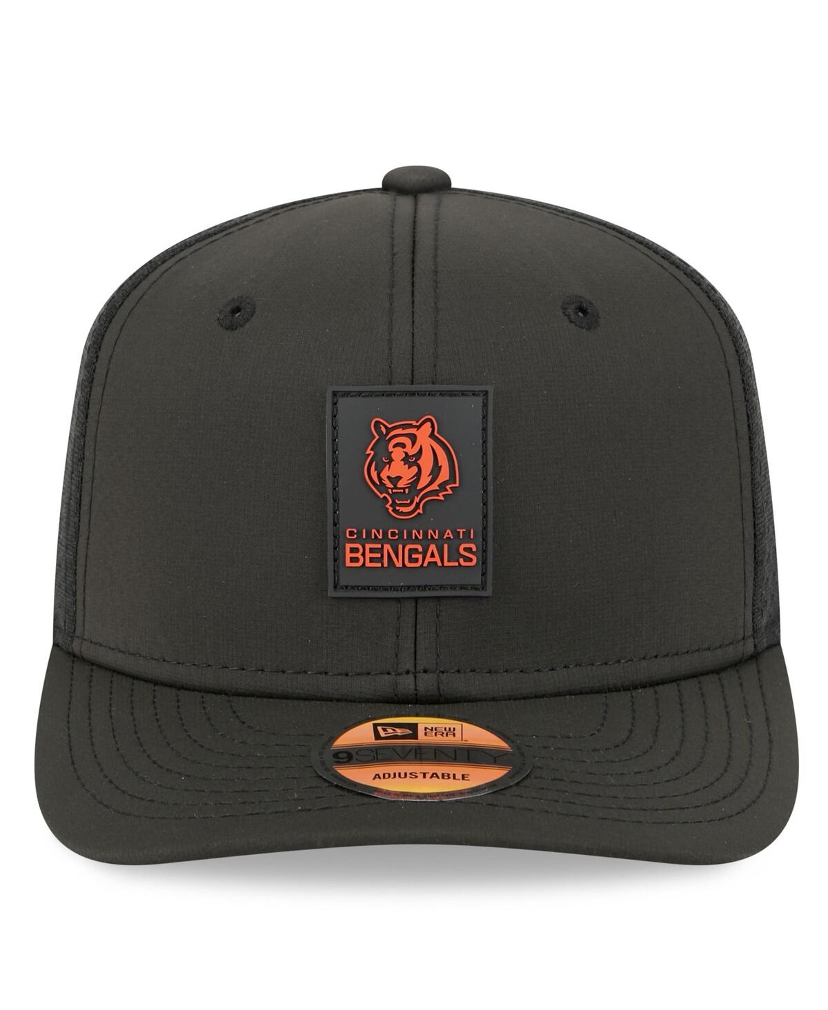 New Era Men's Black Cincinnati Bengals 2025 Sideline 9seventy Trucker Adjustable Hat In Black