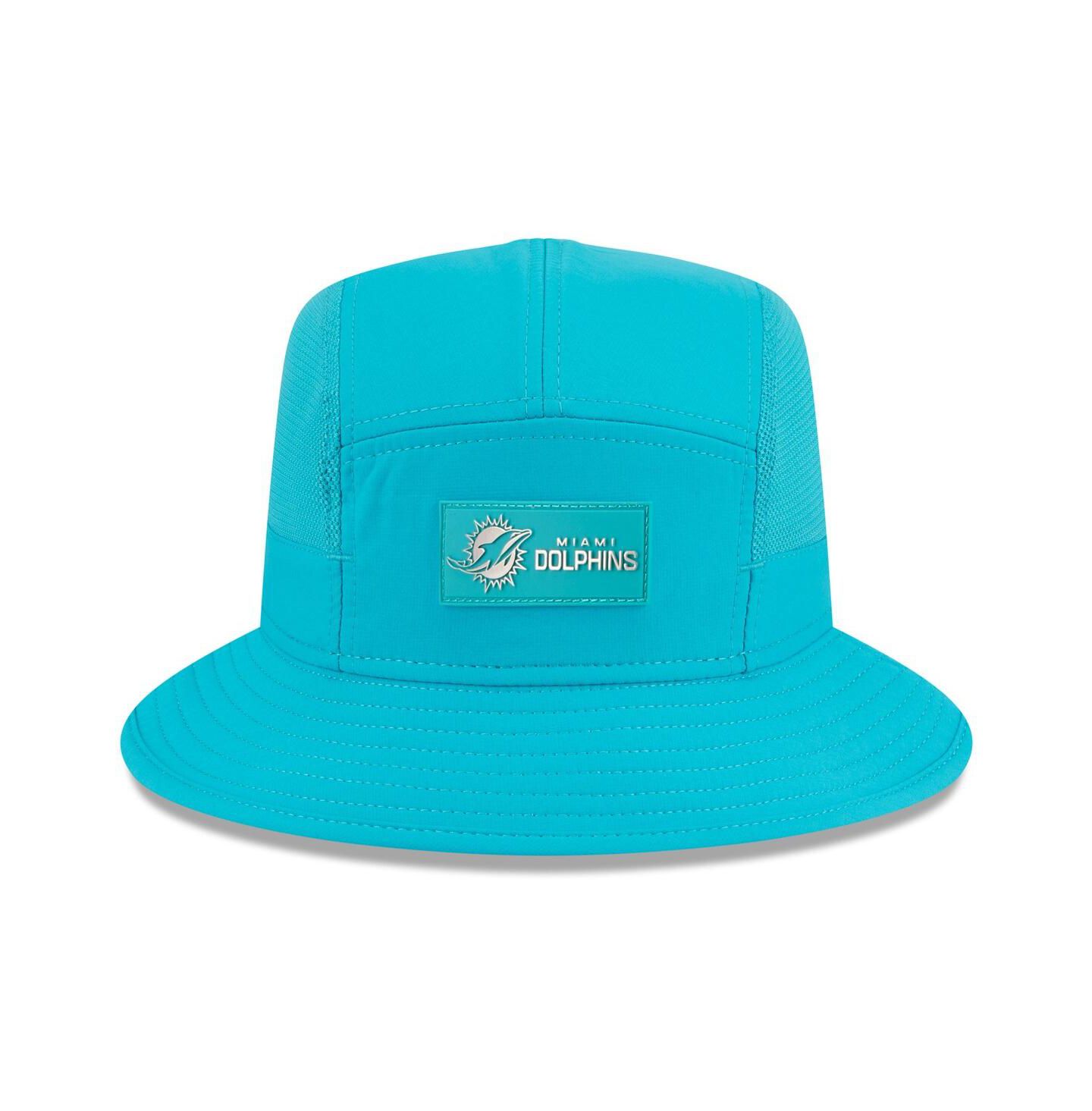 Мужская панама New Era Aqua Miami Dolphins 2025 Sideline Bucket Hat — фото 5