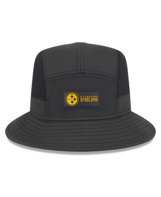 Men's Black Pittsburgh Steelers 2025 Sideline Bucket Hat