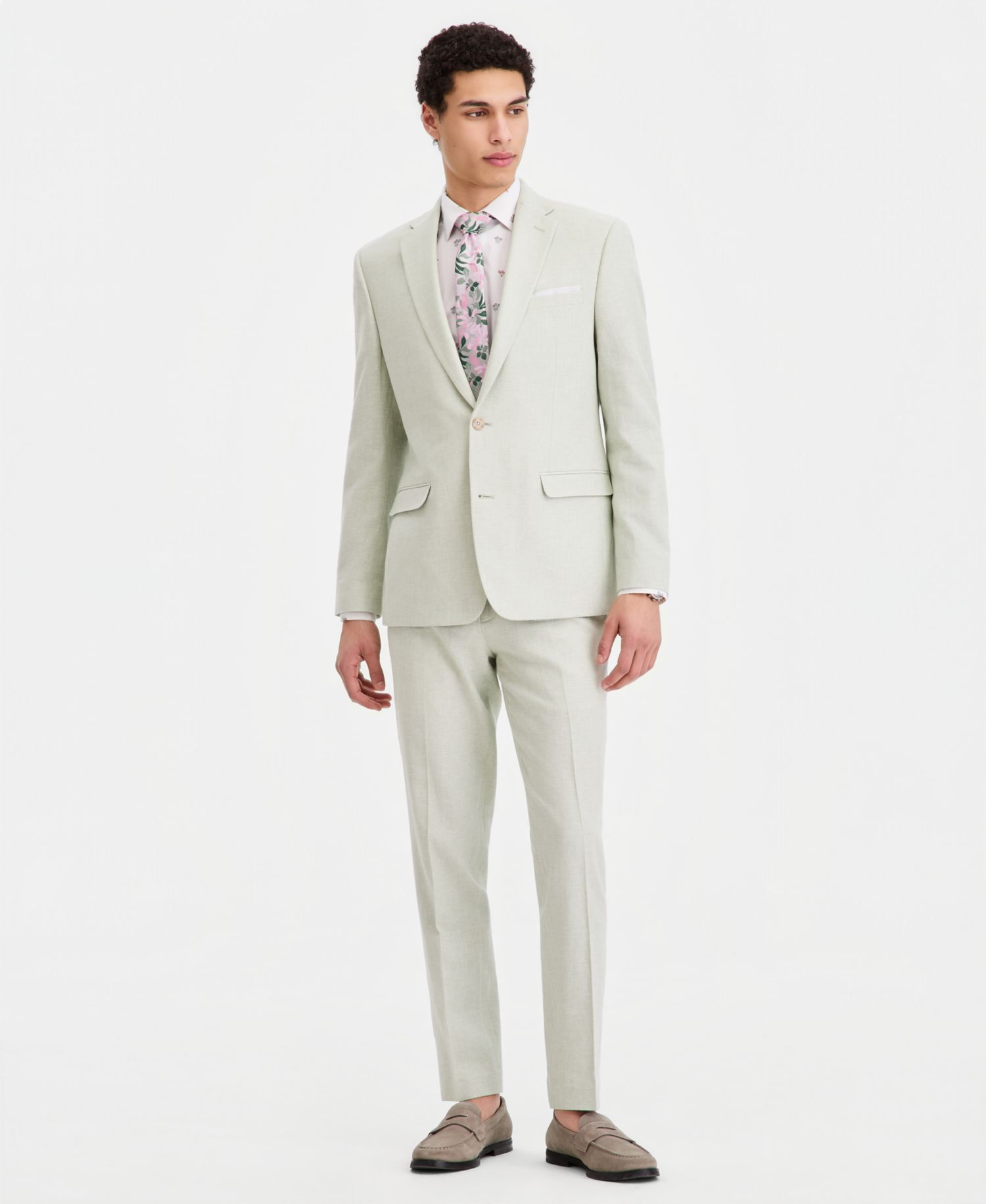 Men's Slim-Fit Linen-Blend Suit Separates