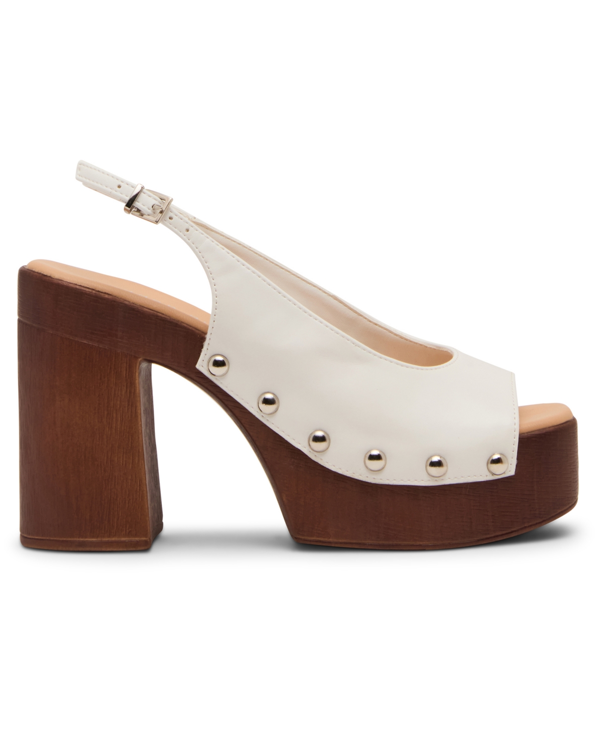 Madden Girl Women's Xanadu Wooden Platform Slingback Pumps In White