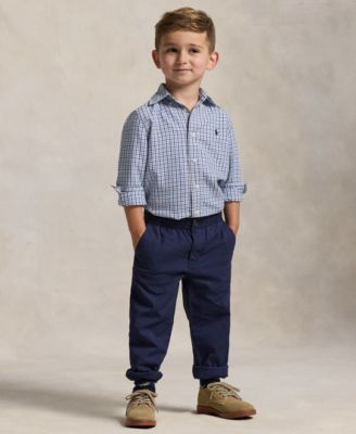 Toddler and Little Boys Striped Cotton Poplin Shirt