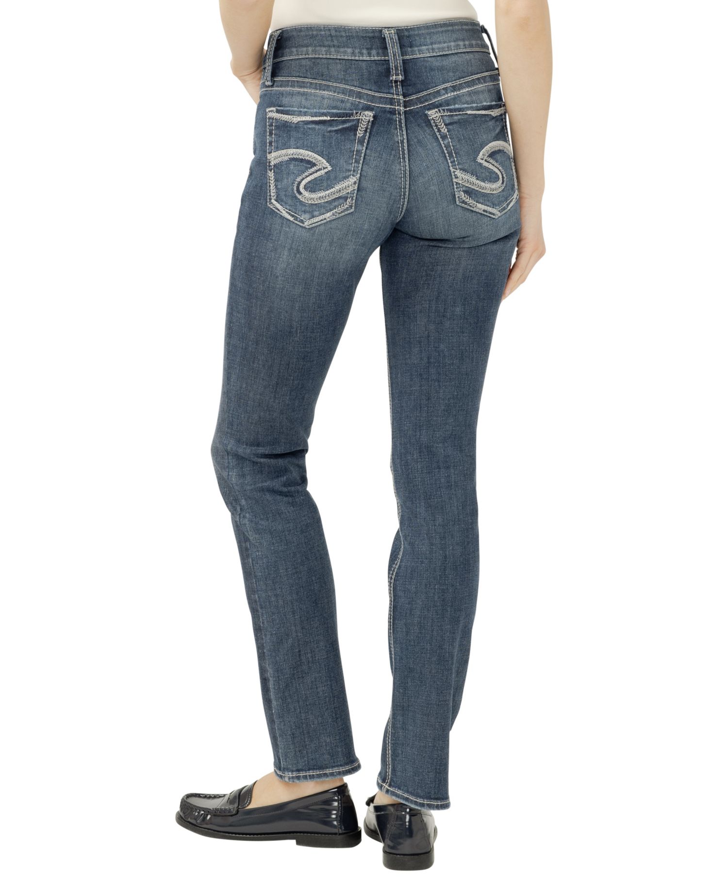 Women's Suki Mid Rise Curvy Fit Straight Leg Jeans