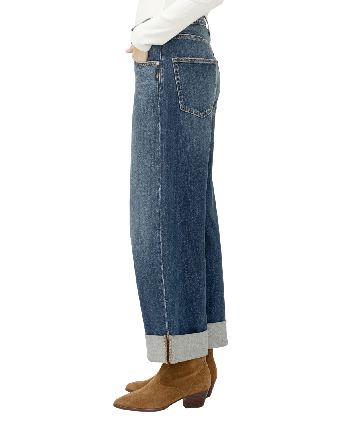 Silver Jeans Co. Women's Be Easy High Rise Wide Leg Crop Jeans In Blue