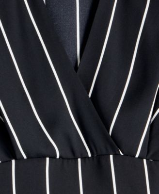 Women's Multi-Stripe Surplice-Neck Midi Dress, Macy's Exclusive