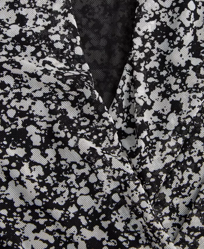 Women's Printed Mesh Surplice-Neck Top - thumbnail 2
