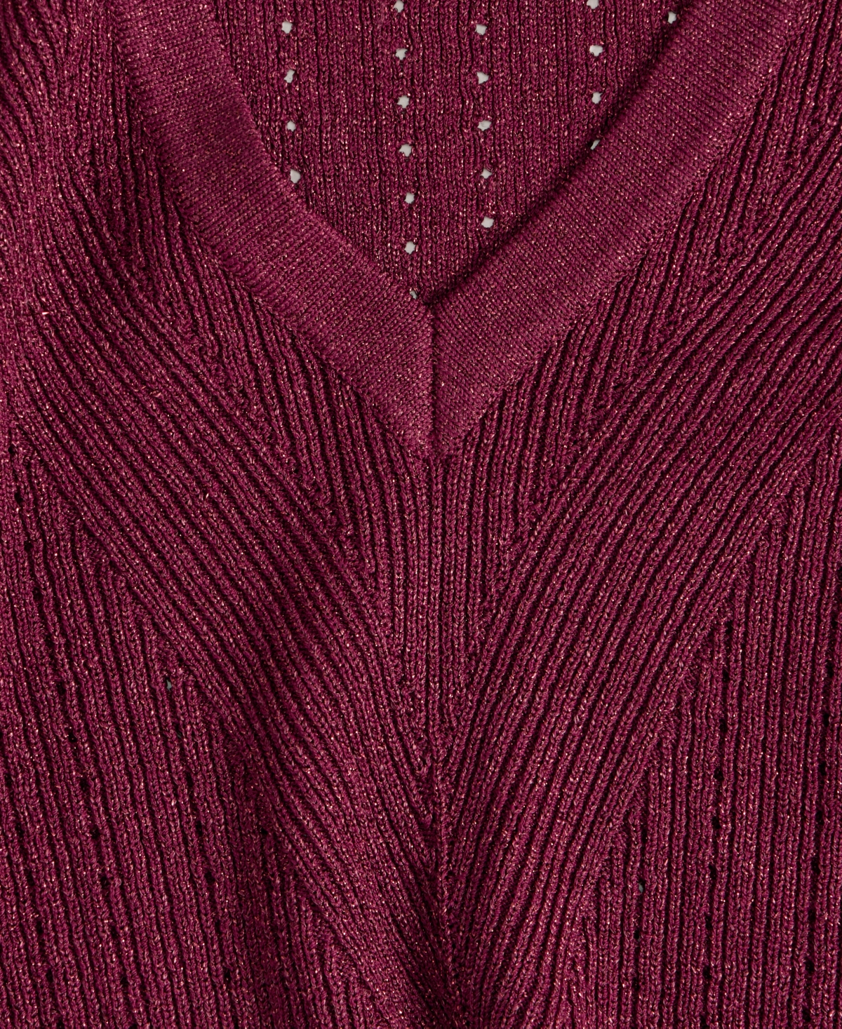Inc International Concepts Women's Metallic-knit V-neck Sweater, Macy's Exclusive In Purple
