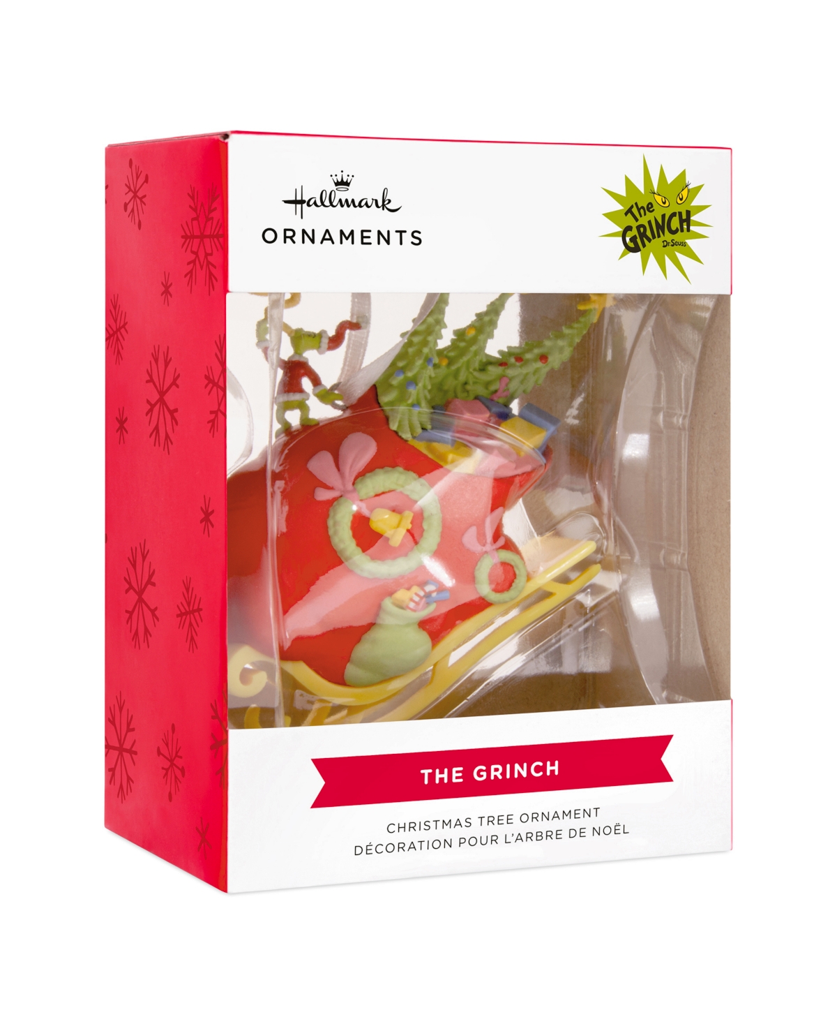 Hallmark Dr. Seuss's Grinch On Sleigh Christmas Tree Ornament In Orange