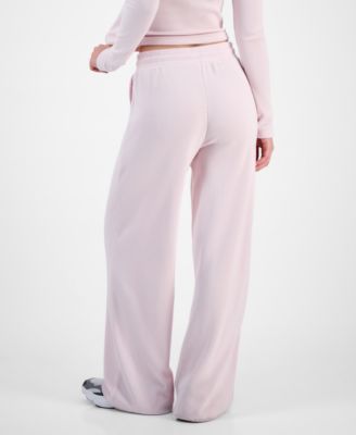 Juniors' Hacci-Knit Wide-Leg Sweatpants