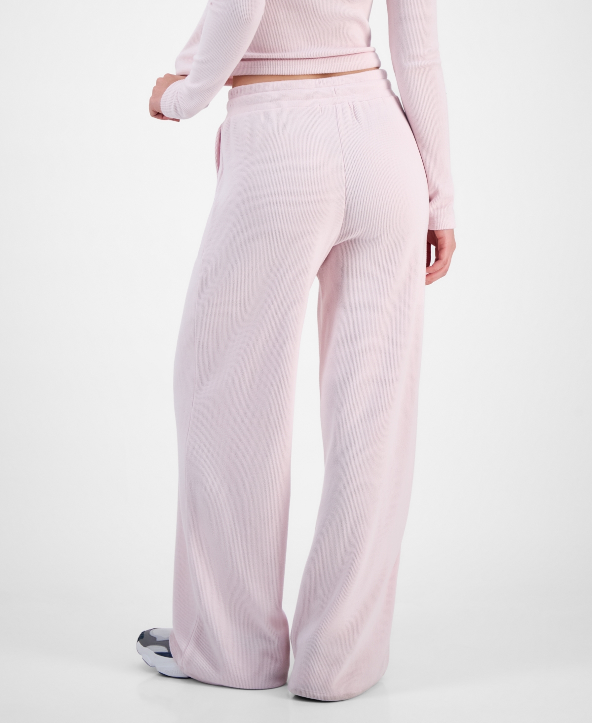 Madden Girl Juniors' Hacci-knit Wide-leg Sweatpants In Pink