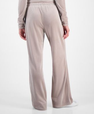 Juniors' Ribbed Velour Drawstring Pants