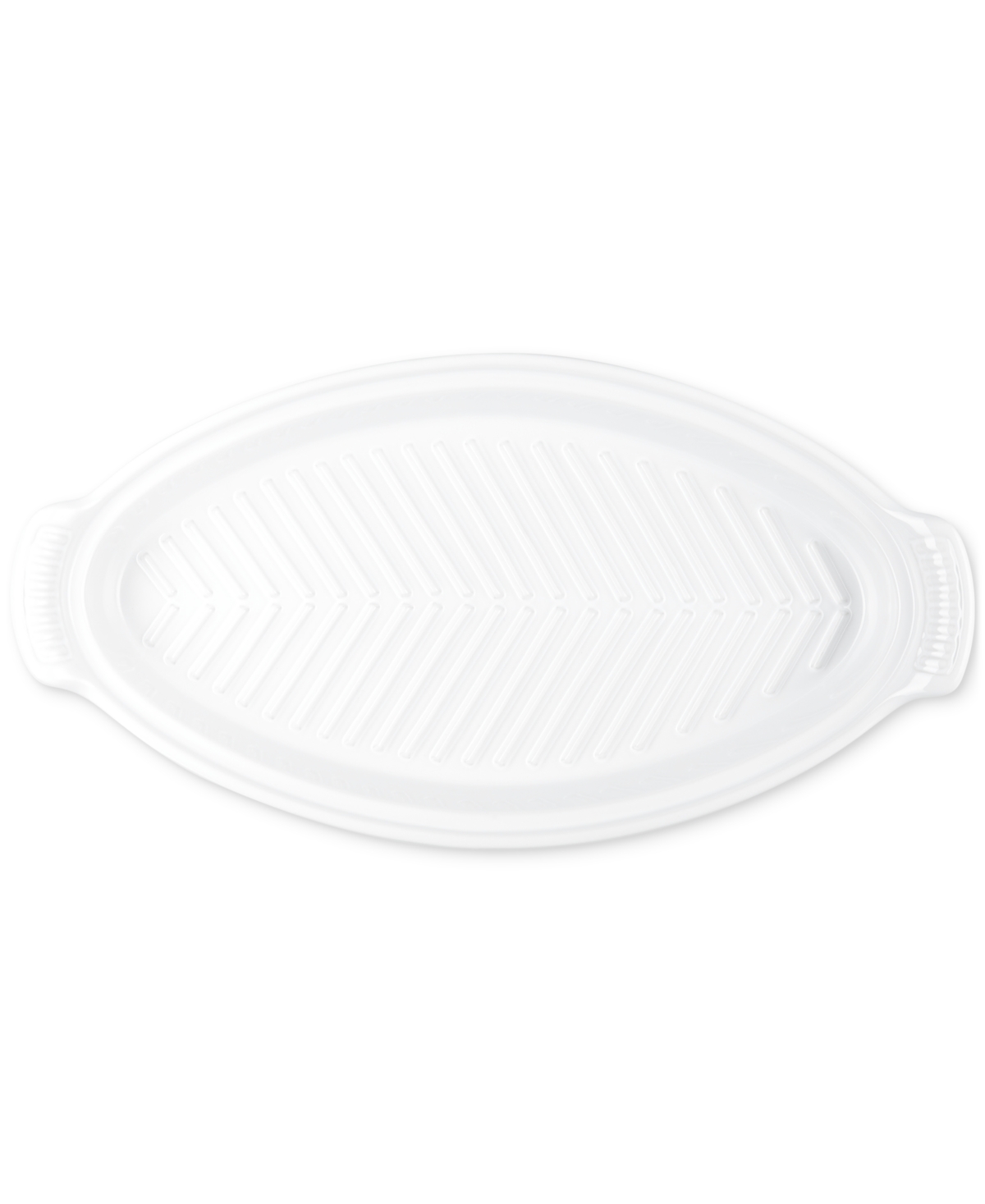 Le Creuset Stoneware Heritage 1.7 Qt. Fish Baker With Cover In White