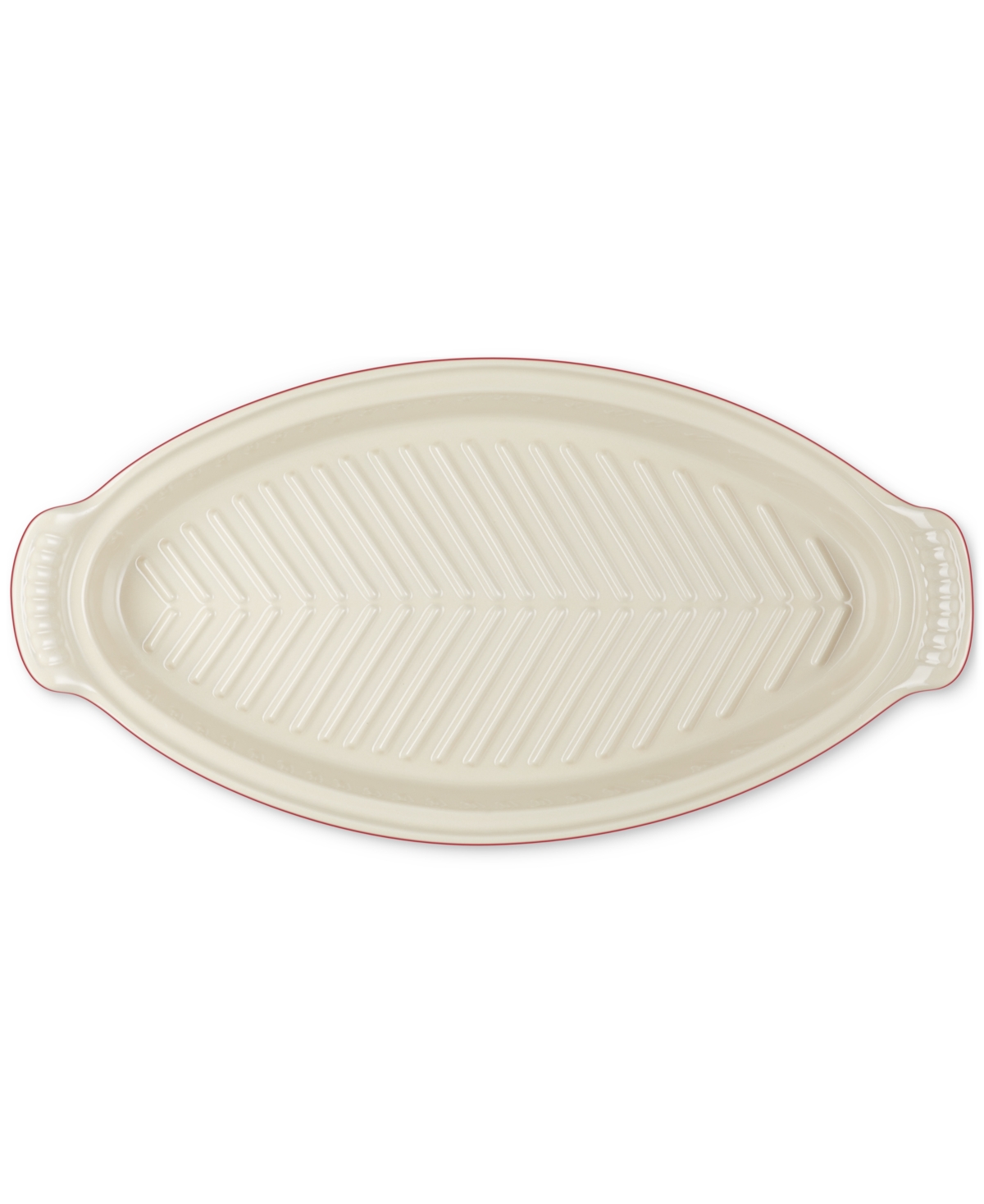 Le Creuset Stoneware Heritage 1.7 Qt. Fish Baker With Cover In Red