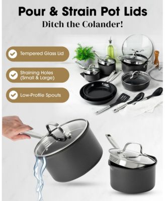 Professional 2x Hard Anodized 11-Piece Ceramic Nonstick Cookware Set