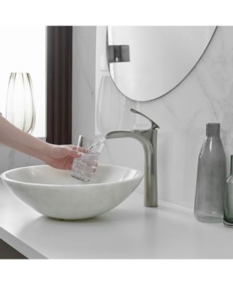 Single Hole Single Handle Bathroom Vessel Sink Faucet With Pop Up Drain Without Overflow in Matte Black Chrome