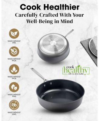 Professional 2x Hard Anodized 4 Qt. Ceramic Nonstick Deep Saute Pan