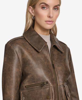 Women's Addis Aviator Leather Jacket
