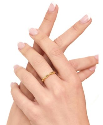 Cable Link Ring in Gold Plated Sterling Silver, Size 9