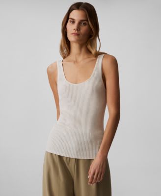 Calvin Klein - Women's Ribbed Button-Front Tank Top