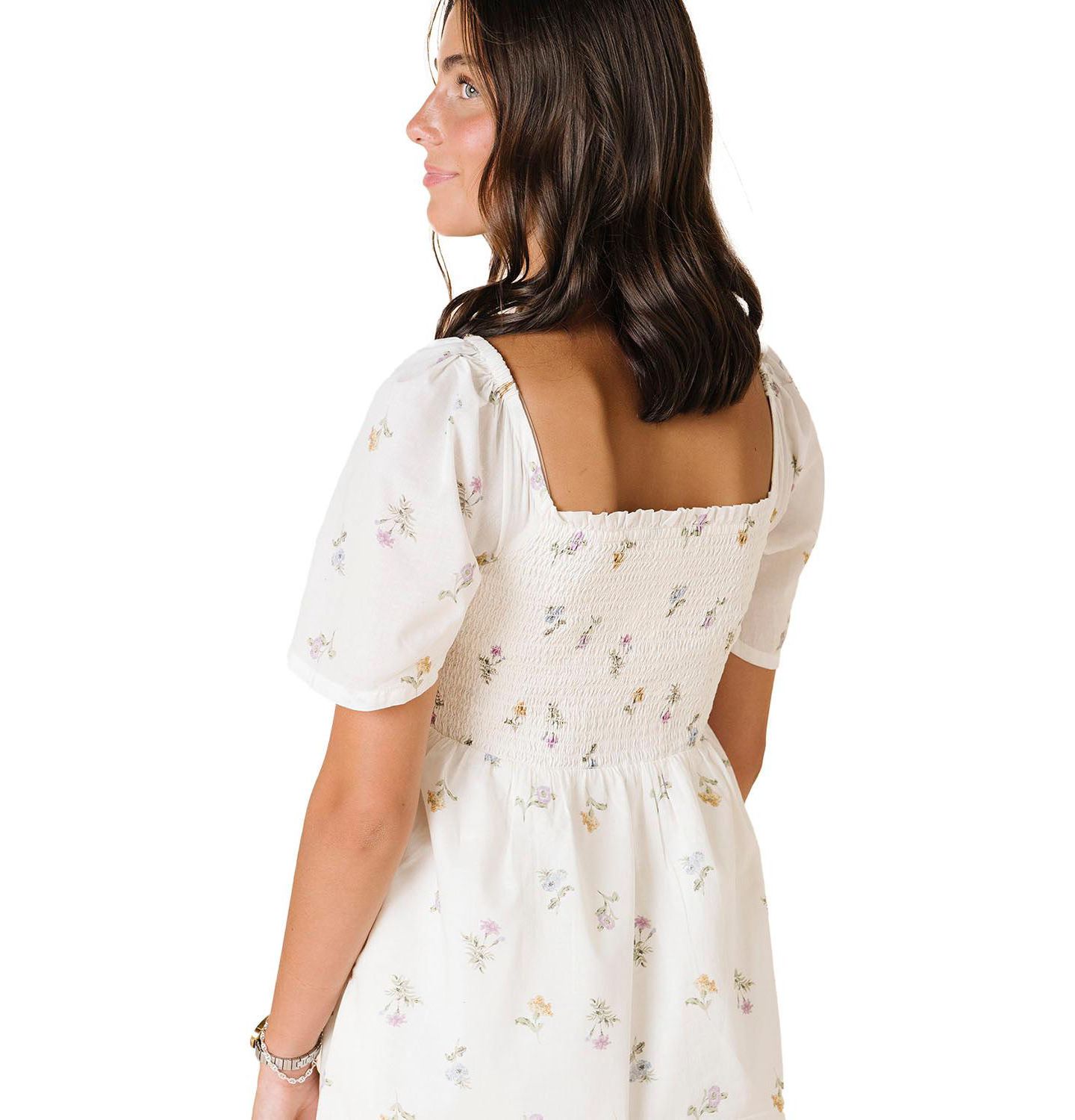 Женское платье Hope & Henry Organic Bell Sleeve Smocked, цвет: С принтом — фото 2