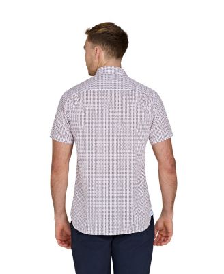 Short Sleeve Flower Cotton Poplin Shirt