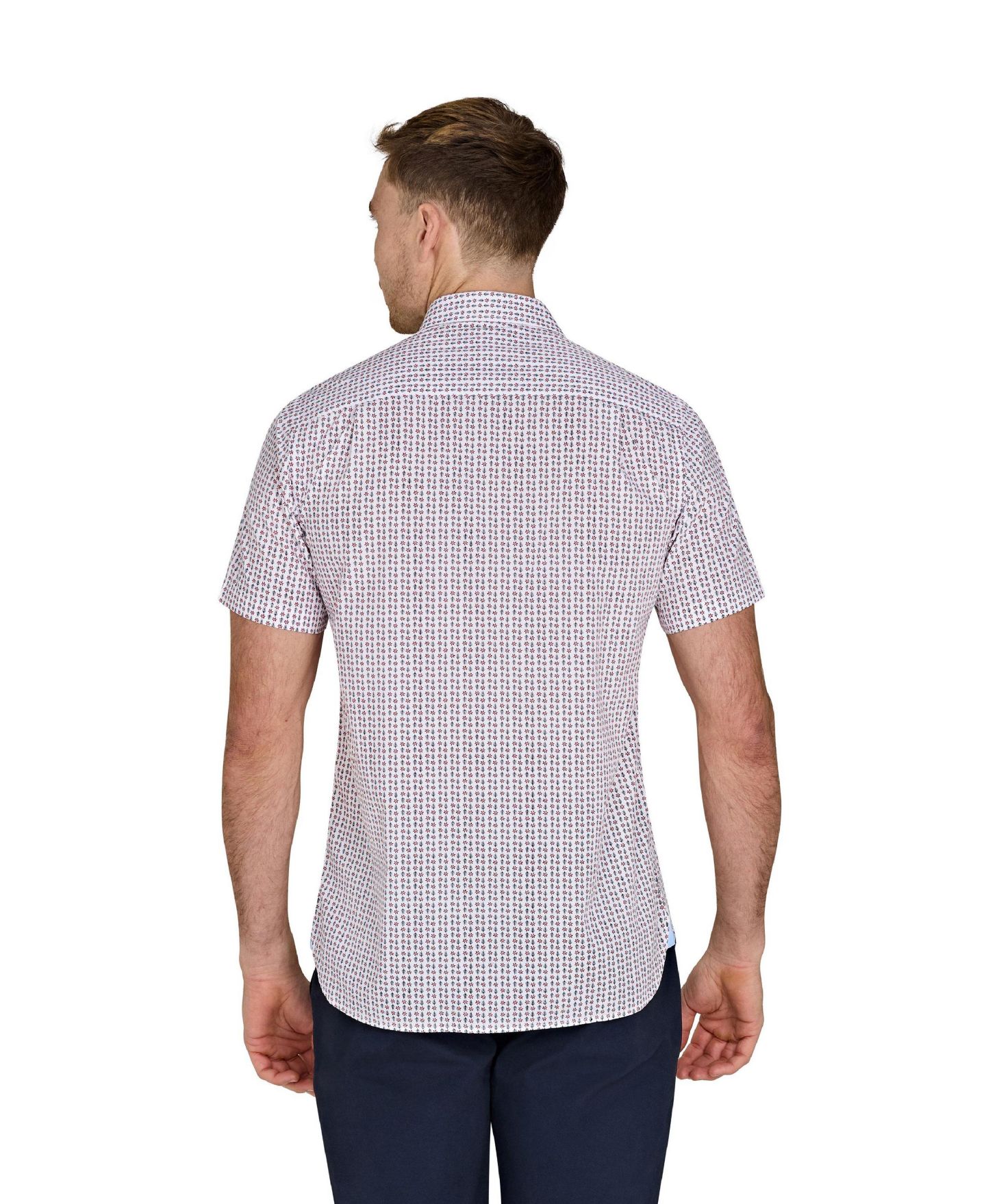 Мужская рубашка Raging Bull Short Sleeve Flower Cotton Poplin, цвет: Белый — фото 4