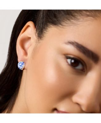 Statement Earrings - Mini Abby Marble Blue