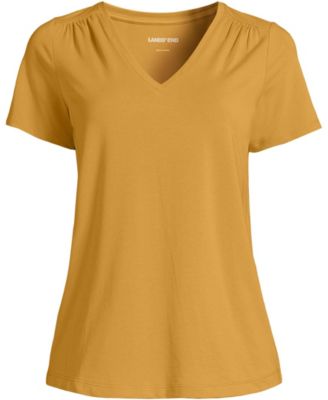 Women's Short Sleeve Lightweight Jersey Gathered Shoulder T-Shirt