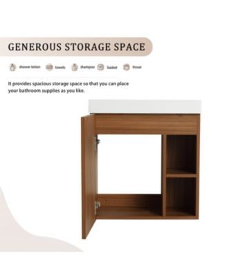 20" Floating Bathroom Vanity with Resin Sink and Soft-Close Door