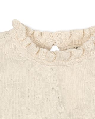 Little and Big Girls' Organic Long Sleeve Ruffle Edge Sweater