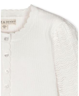 Women's Organic Pointelle Sleeve Henley Sweater